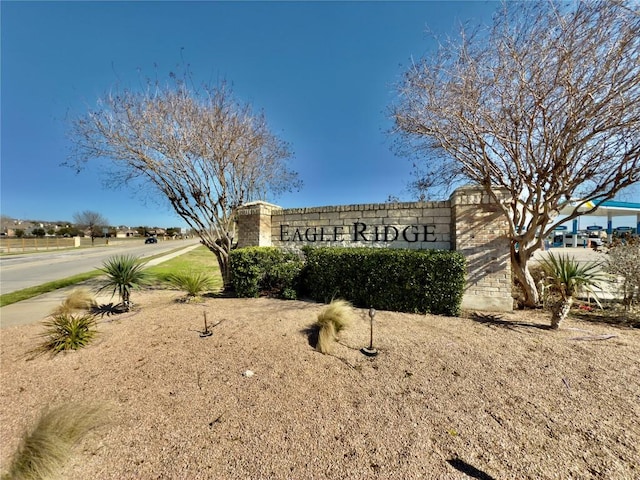 view of community sign