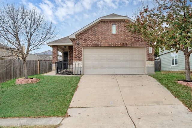 front of property with a garage and a front yard