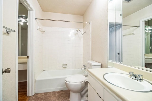 7920 Rockwood Ln Unit 202, Austin, TX 78757 - bathroom featuring toilet,  shower combination, and vanity