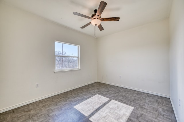 1504 Timber Valley Ln, Granite Shoals, TX 78654 - spare room featuring ceiling fan and baseboards