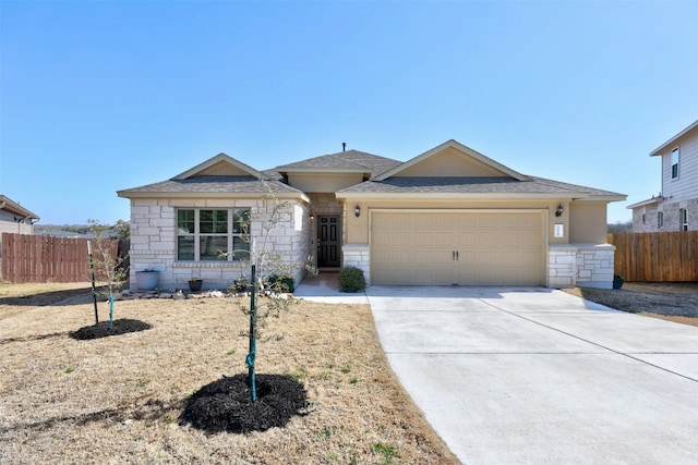 ranch-style home with a garage