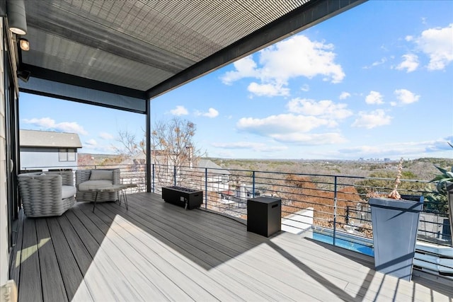 deck with an outdoor living space