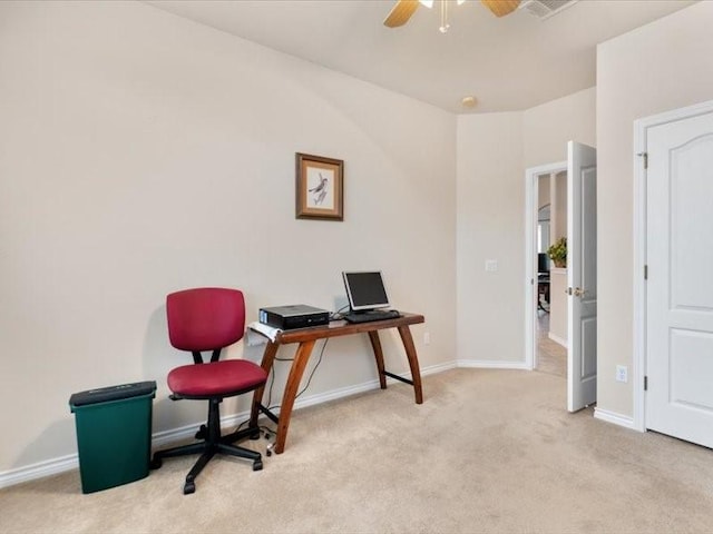 909 Big Thicket St, Georgetown, TX 78633 - office area with carpet floors and a ceiling fan