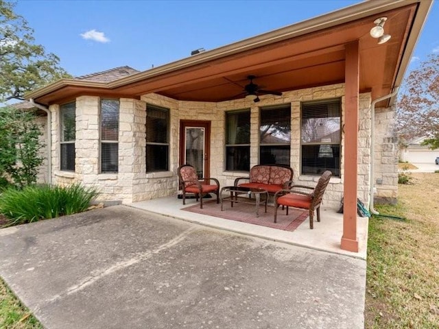 909 Big Thicket St, Georgetown, TX 78633 - view of patio featuring ceiling fan