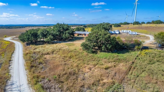 aerial view featuring a rural view