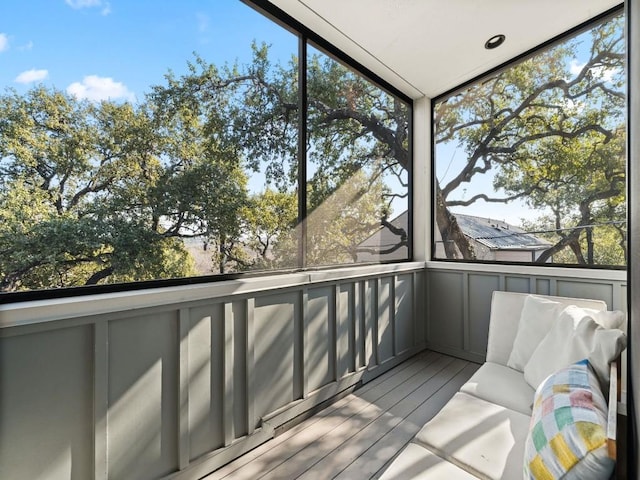 view of unfurnished sunroom