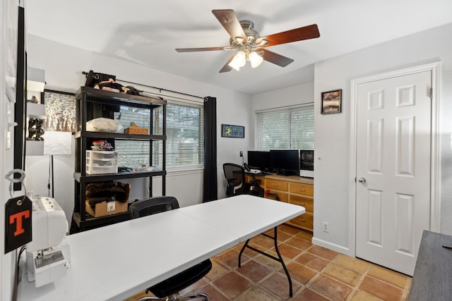 office with ceiling fan