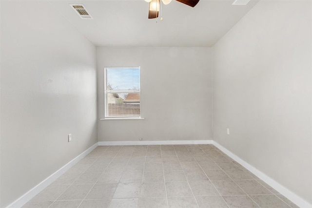 unfurnished room with ceiling fan