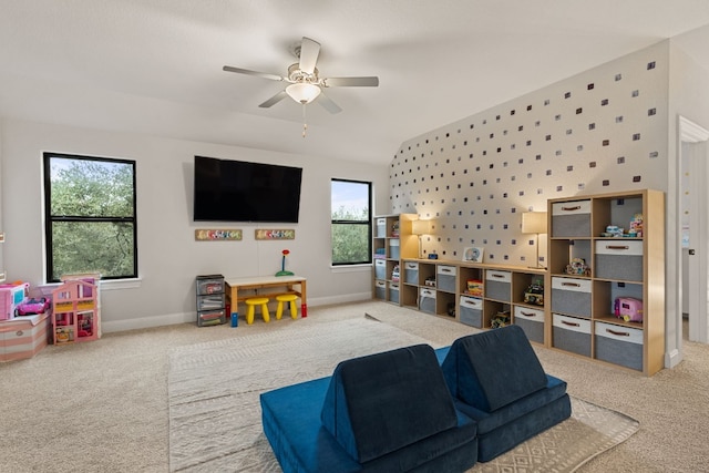 208 Tovas Secret Cv, Georgetown, TX 78628 - game room featuring carpet flooring and a ceiling fan