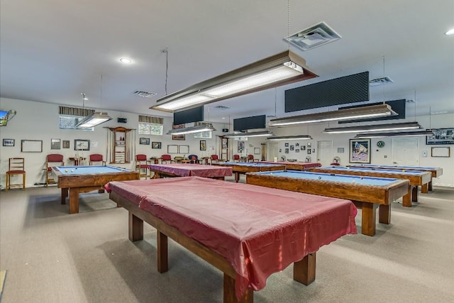 317 Yellow Rose Trl, Georgetown, TX 78633 - playroom with billiards, carpet floors, and recessed lighting