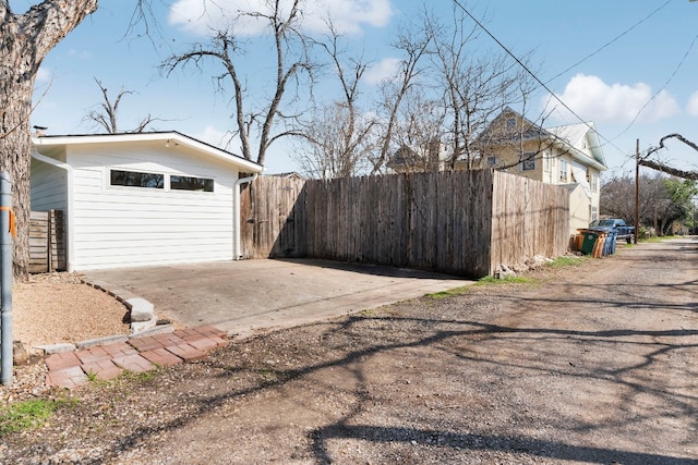 view of garage