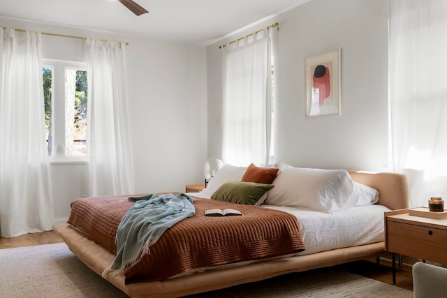 bedroom featuring light hardwood / wood-style floors