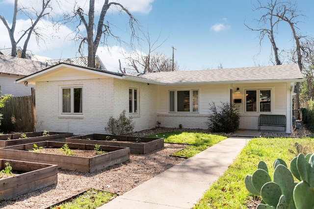 view of single story home