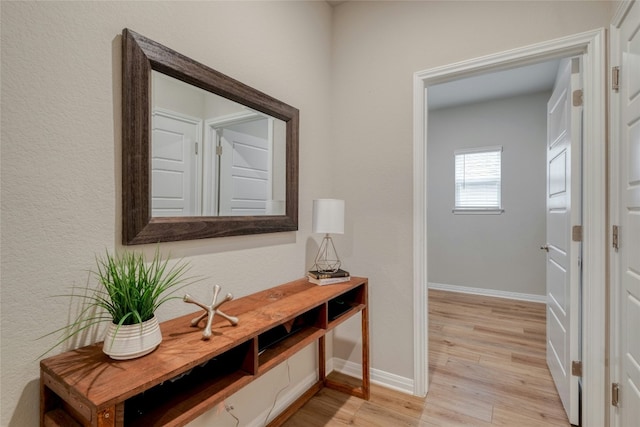 hall featuring light hardwood / wood-style floors