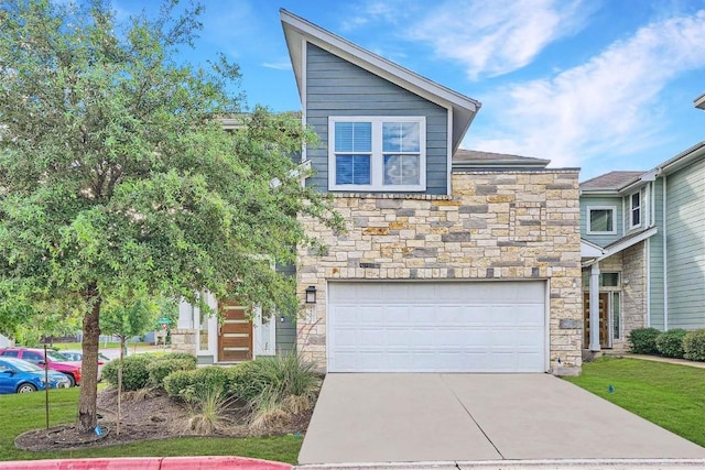 view of front facade with a garage