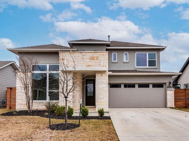 view of front of house with a garage