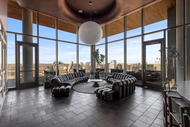 44 E Ave Unit 2310, Austin, TX 78701 - sunroom featuring plenty of natural light and a view of city