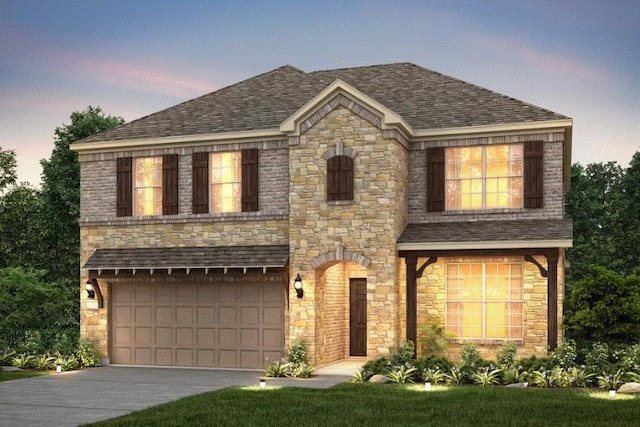 view of front of home featuring a garage