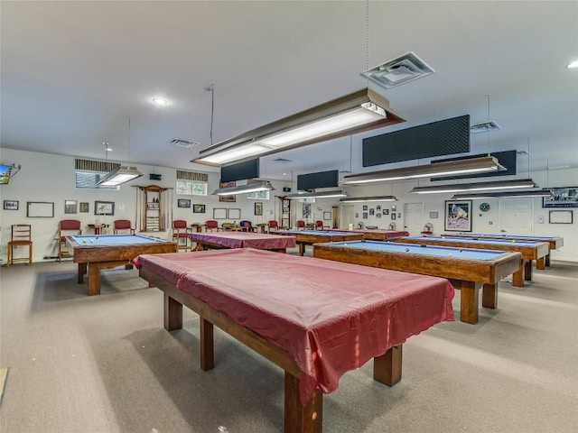 115 Lafayette St, Georgetown, TX 78633 - playroom with billiards, carpet floors, and recessed lighting