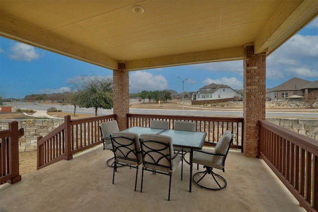 1228 Brenham Ln, Leander, TX 78641 - view of patio with a residential view and outdoor dining area