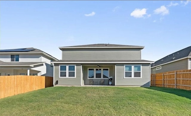 19312 Forman Dr, Pflugerville, TX 78660 - rear view of house with a ceiling fan and a patio area