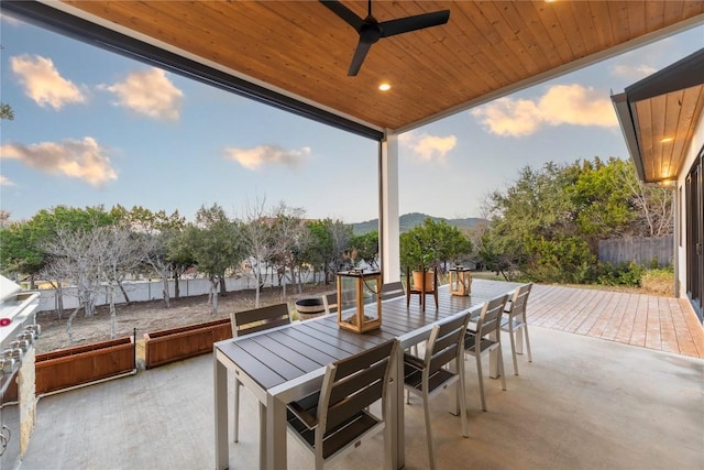 view of patio / terrace with ceiling fan