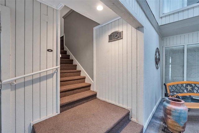 307 Poker Chip Unit 116, Horseshoe Bay, TX 78657 - stairs featuring wooden walls
