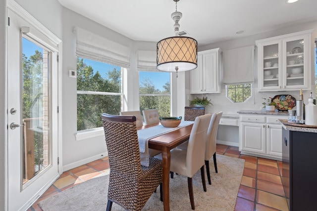 view of tiled dining room