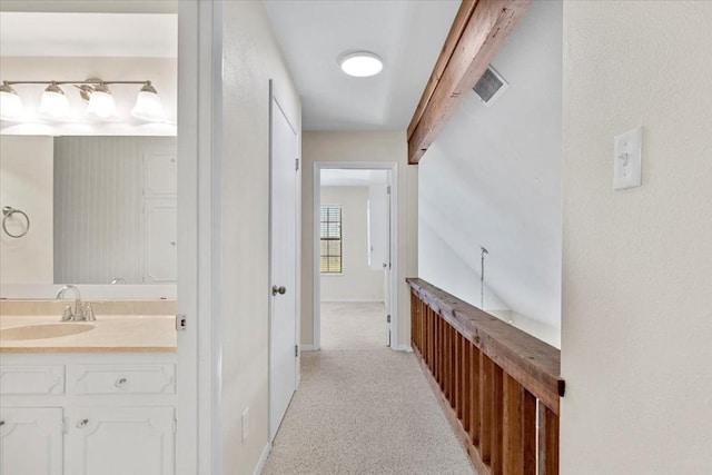 3959 Fm 535, Bastrop, TX 78602 - corridor featuring a sink and light colored carpet