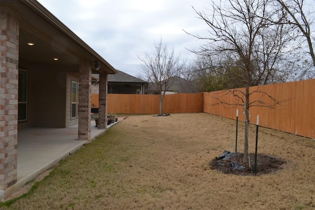 view of yard featuring a patio area