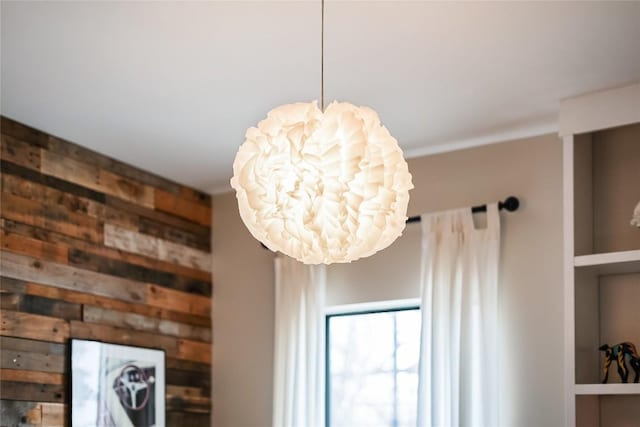 1109 Holly St Unit B, Austin, TX 78702 - detailed view of wood walls and a chandelier