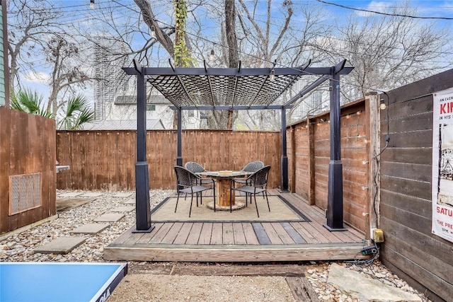 view of patio / terrace featuring a pergola and a deck