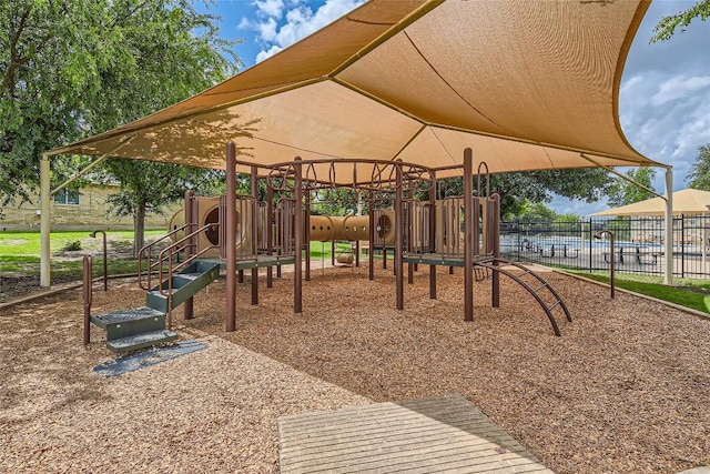 community playground with fence