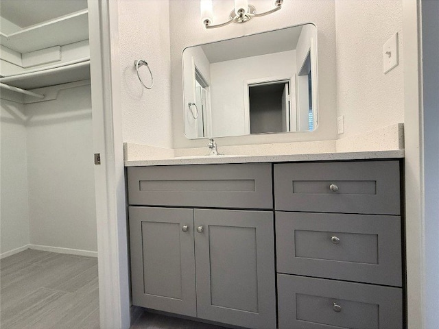 12104 Sage Hen Cir, Austin, TX 78727 - bathroom featuring vanity and wood finished floors