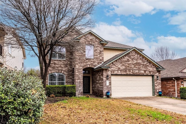 view of front property with a garage