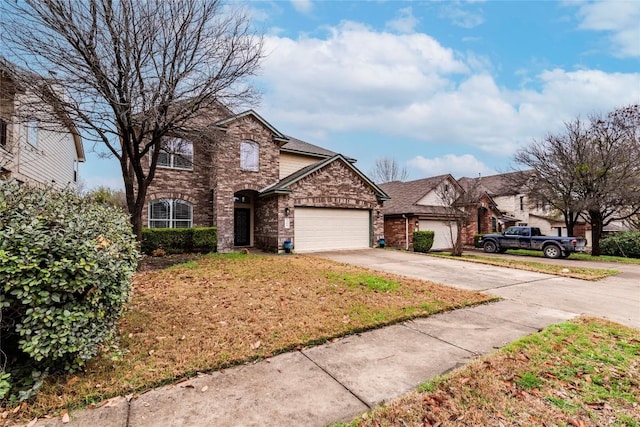 view of front property with a garage