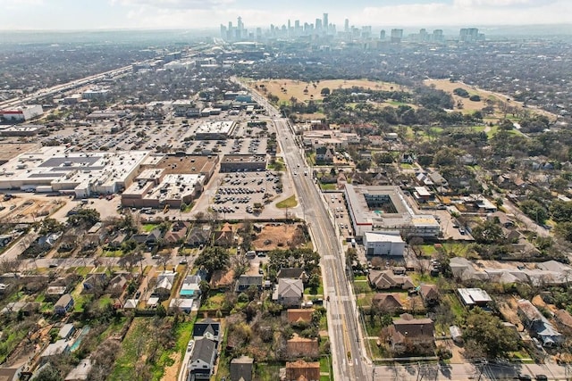 906 E 43rd St, Austin, TX 78751 - aerial view of property and surrounding area with city skyline