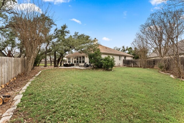 3305 Avenal Dr, Austin, TX 78738 - fenced backyard featuring a patio