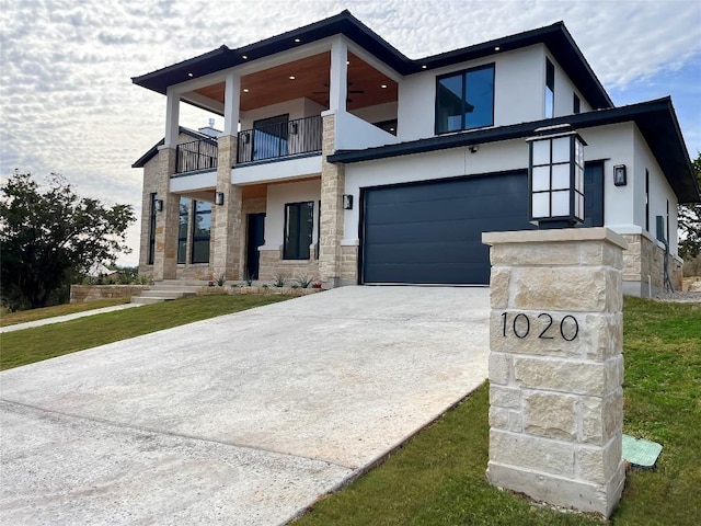 contemporary house with a garage