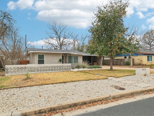 view of single story home