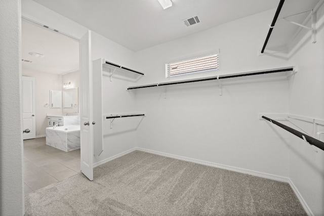 337 Five Mile Creek Way, Kyle, TX 78640 - walk in closet featuring light colored carpet