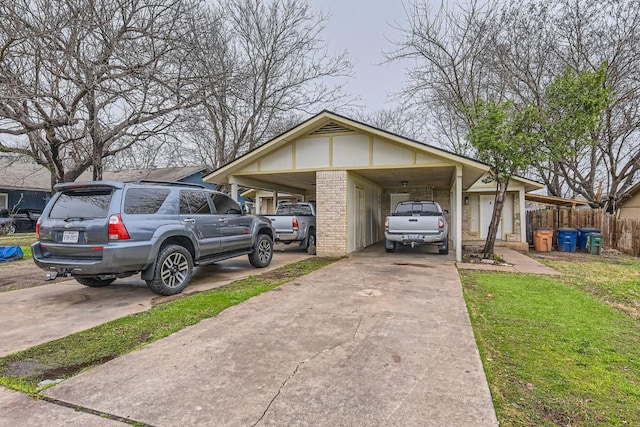 view of front of home featuring a carport