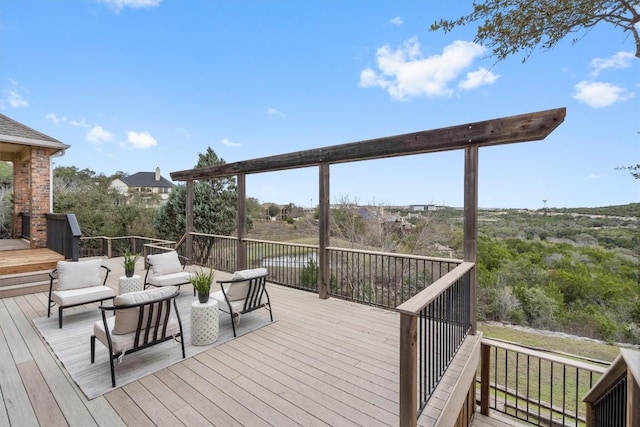 deck with an outdoor living space