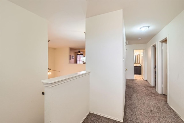 12828 Starbrimson Trl, Elgin, TX 78621 - hall featuring an upstairs landing and carpet flooring
