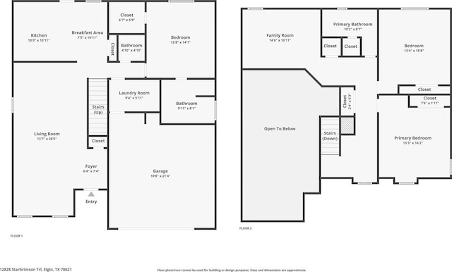 12828 Starbrimson Trl, Elgin, TX 78621 - home floor plan