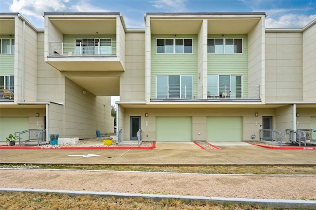 view of property with a garage