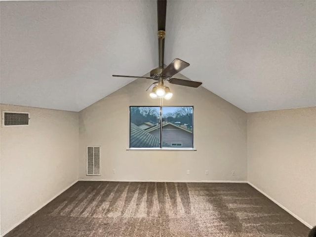 6234 Hillston Dr, Austin, TX 78745 - bonus room featuring ceiling fan, lofted ceiling, and carpet floors