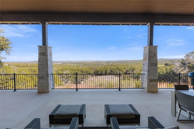 1821 Overland Stage Rd, Dripping Springs, TX 78620 - view of patio / terrace with a forest view