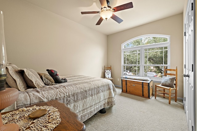 2621 Golden Gate Park, Austin, TX 78732 - bedroom with ceiling fan and light colored carpet