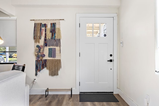 entrance foyer with hardwood / wood-style flooring